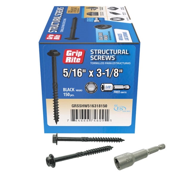 Lag Screw, 5/16 in, 3-1/8 in, Hex Washer Head Torx Drive, 150 PK